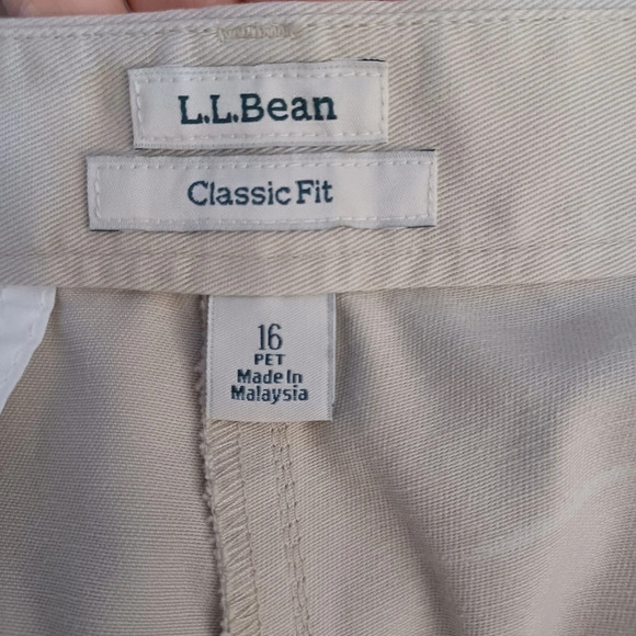 LL Bean khaki pants womens size 16 petite - Picture 5 of 7